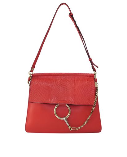 Faye Bag Large, &pound;395, Handbags, Red, Leather, Front view